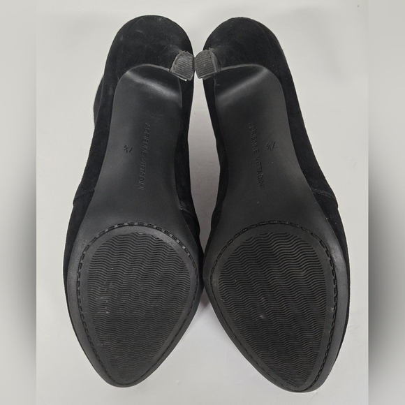 Adrienne Vittadini 7.5 Heeled Ankle Boots Velvet Black - Picture 6 of 6
